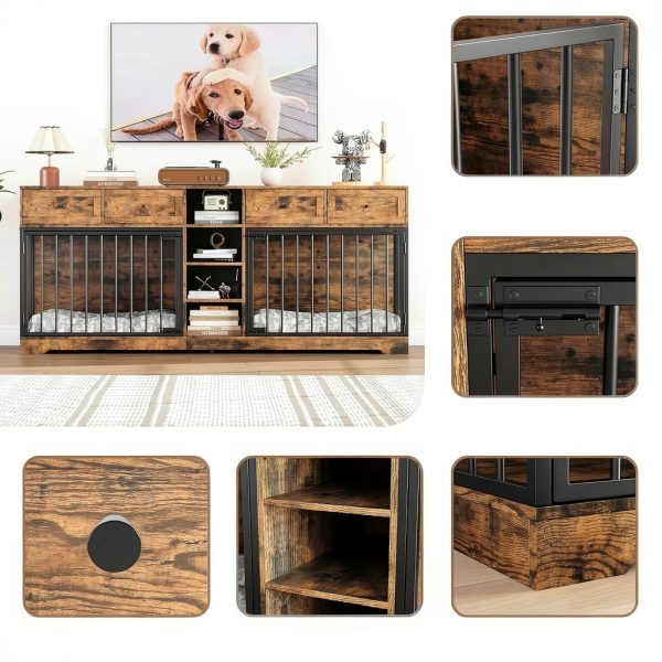 GarveeHome Dog Crate Furniture Multi Functional Storage-5