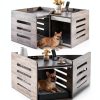 Feandrea Dog Crate Furniture with Charging Station End Table-1