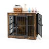 Gardner Pet Dog Crate Furniture Style Rustic Grey Brown-2