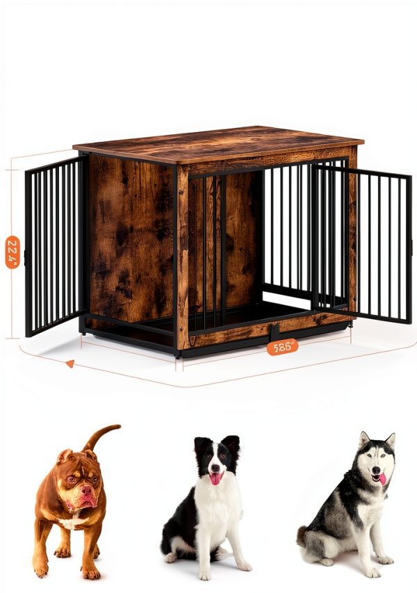 Feandrea Dog Crate Furniture Style Sturdy Side Table-3