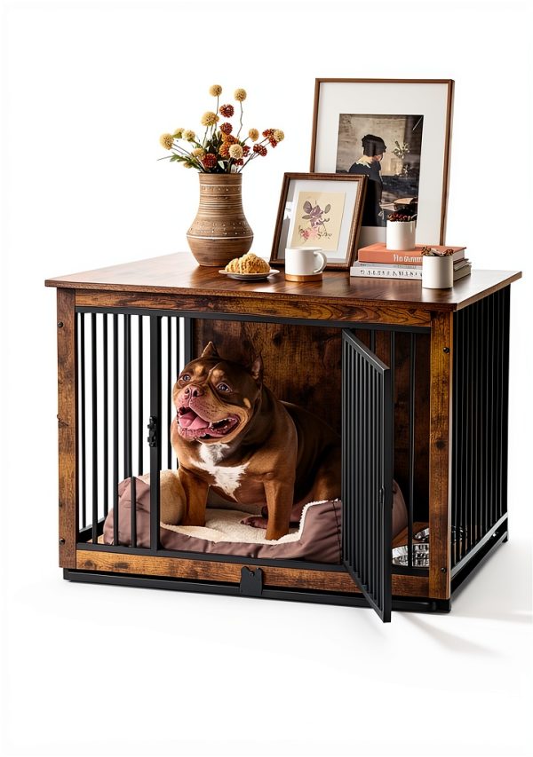Feandrea Dog Crate Furniture Style Sturdy Side Table-1