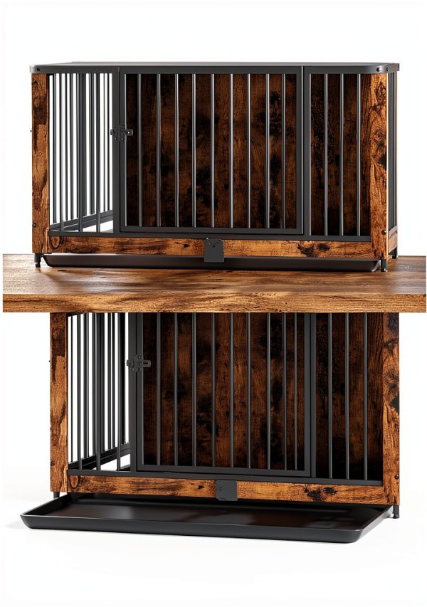 Feandrea Dog Crate Furniture Style Sturdy Side Table-5