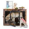 Gardner Pet Dog Crate Furniture Style Rustic Grey Brown-4