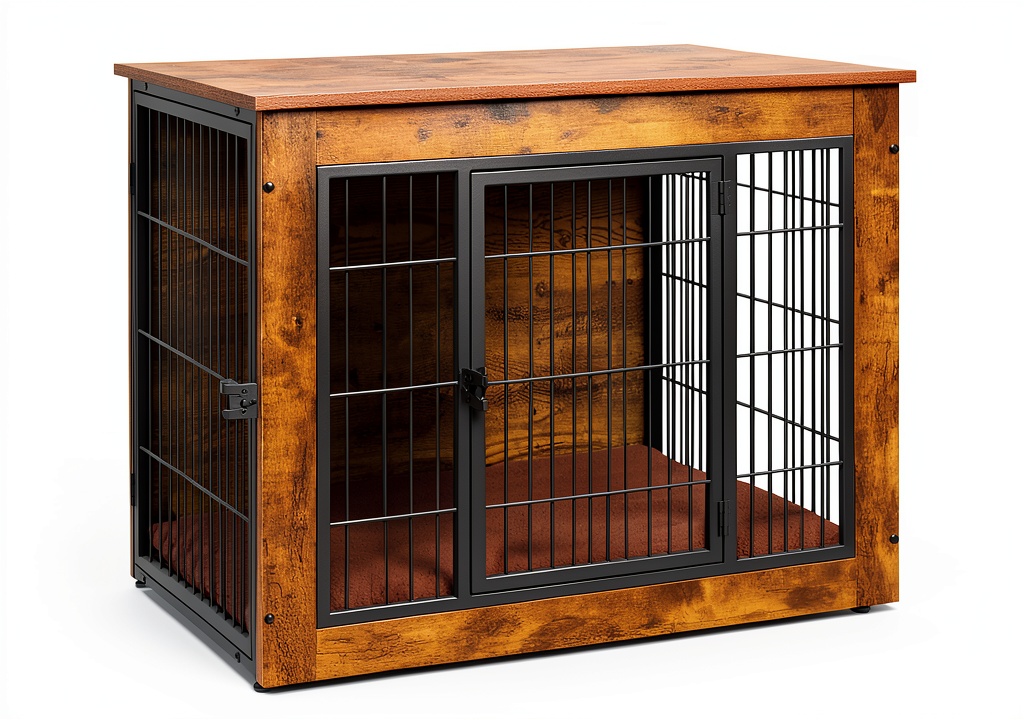 Bigrab dog crate used as a table in a living room
