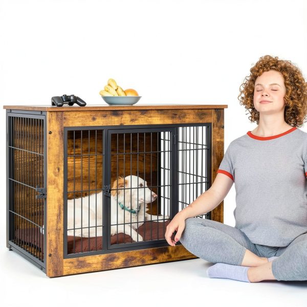 Bigrab Furniture Dog Crate Durable Wooden Pet Crate Table-1