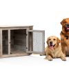 PUKAMI Corner Dog Crate Furniture Space Saving Design-5