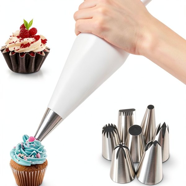 USHYIMJT Cotton Pastry Bag Flower Tip Baking Kit-6