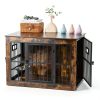 Gardner Pet Dog Crate Furniture Style Rustic Grey Brown-0