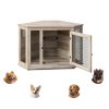 PUKAMI Corner Dog Crate Furniture Space Saving Design-1