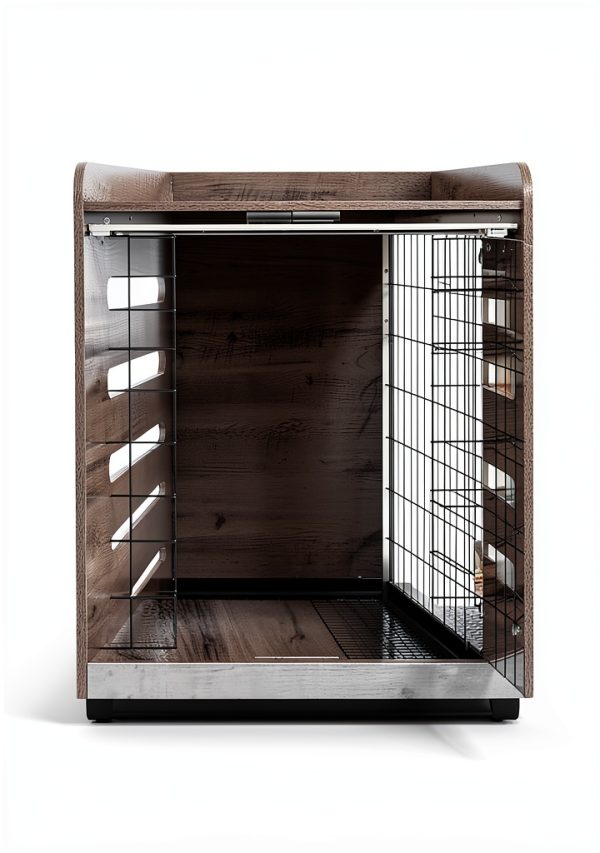 Feandrea Dog Crate Furniture with Charging Station End Table-3