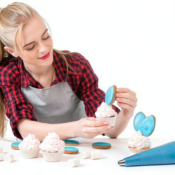 Kasmoire Pastry Bags Plastic Blue Cake Decorating Kit-6