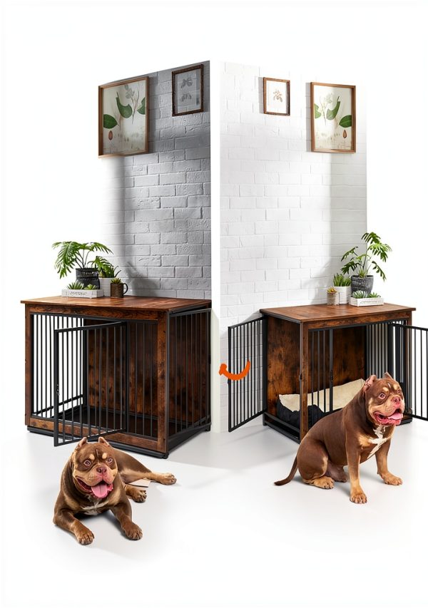 Feandrea Dog Crate Furniture Style Sturdy Side Table-4