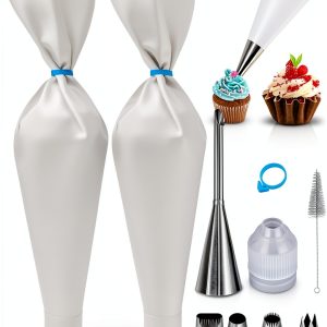 USHYIMJT Cotton Pastry Bag Flower Tip Baking Kit-0