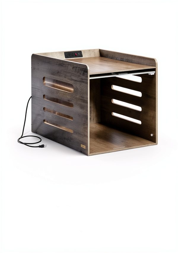 Feandrea Dog Crate Furniture with Charging Station End Table-5