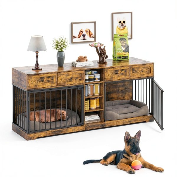 GarveeHome Dog Crate Furniture Multi Functional Storage-2