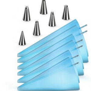 Kasmoire Pastry Bags Plastic Blue Cake Decorating Kit-0