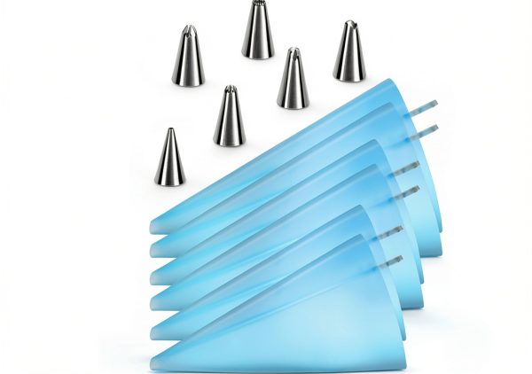 Kasmoire Pastry Bags Plastic Blue Cake Decorating Kit-0