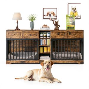 GarveeHome Dog Crate Furniture Multi Functional Storage-0
