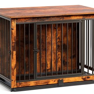 Feandrea Dog Crate Furniture Style Sturdy Side Table-0