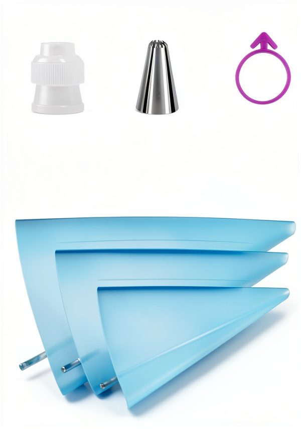 Kasmoire Pastry Bags Plastic Blue Cake Decorating Kit-1