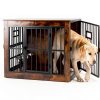Gardner Pet Dog Crate Furniture Style Rustic Grey Brown-3