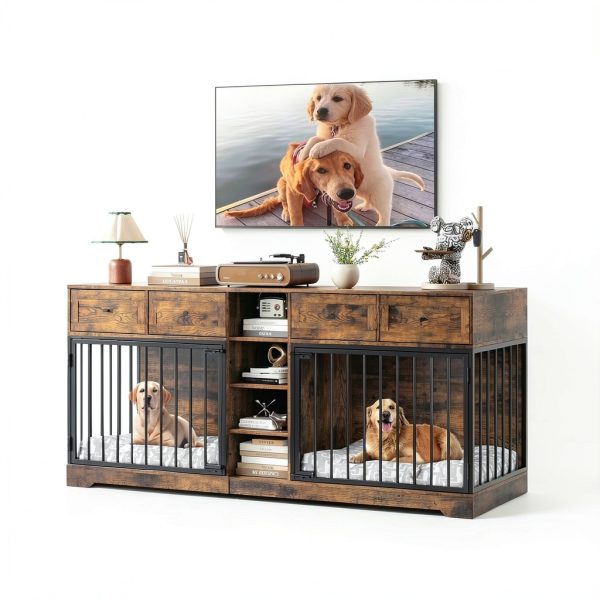 GarveeHome Dog Crate Furniture Multi Functional Storage-6