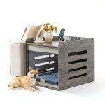 Feandrea Dog Crate Furniture with Charging Station End Table-0