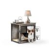 Yaheetech Dog Crate Side Table Rustic Metal Design-1