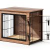 Yaheetech Dog Crate Side Table Rustic Metal Design-2