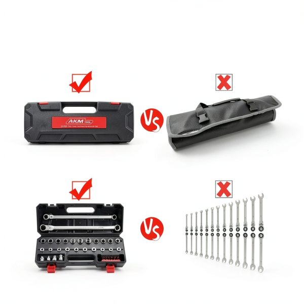 Flex Head Ratcheting Wrench Set AKM TOOL 33‑Piece Chrome Vanadium-5