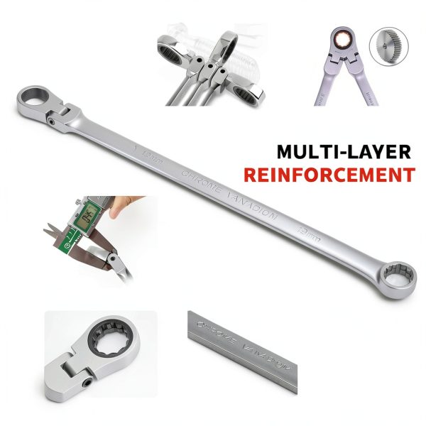 Flex Head Ratcheting Wrench Set AKM TOOL 33‑Piece Chrome Vanadium-2