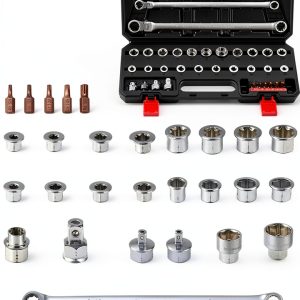 Flex Head Ratcheting Wrench Set AKM TOOL 33‑Piece Chrome Vanadium-0