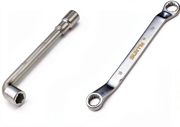 uxcell 10mm Metric L Shaped Angled and Double Box End Wrench Set,High Carbon Steel Hex Socket and Chrome Plated Double Ring Wrench-2