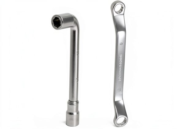 uxcell 10mm Metric L Shaped Angled and Double Box End Wrench Set,High Carbon Steel Hex Socket and Chrome Plated Double Ring Wrench-1