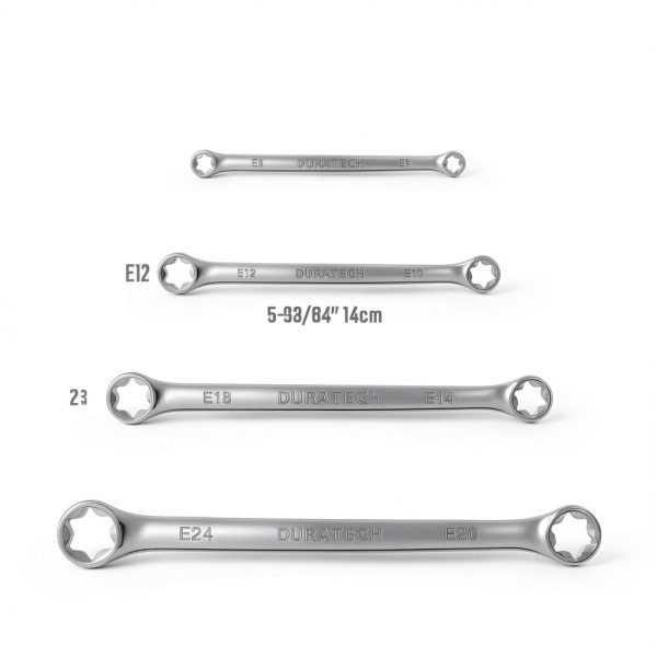 DURATECH 4-Piece E-Torx Wrench Set, Double Box End Wrench Set, CR-V Steel, Including E6*E8, E10*E12, E14*E18 and E20*E24, Organized in Pouch-4
