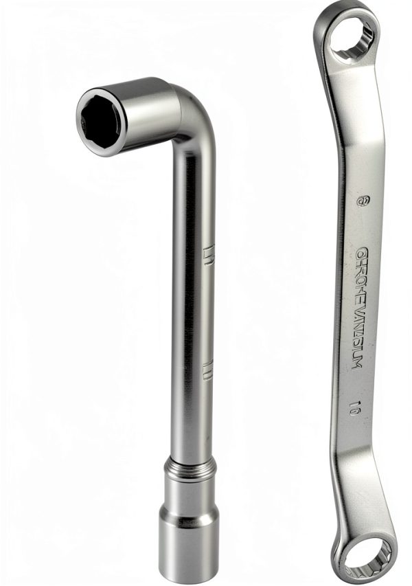 uxcell 10mm Metric L Shaped Angled and Double Box End Wrench Set,High Carbon Steel Hex Socket and Chrome Plated Double Ring Wrench-0
