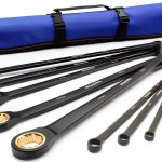 WORKPRO Extra Long Ratcheting Wrench Set, 10-Piece Anti-Slip Double Box Wrenches Set, Metric 8-19 mm, 72-Teeth, Cr-V Steel and Black Electrophoretic Coating Wrenches with Rolling Pouch-0